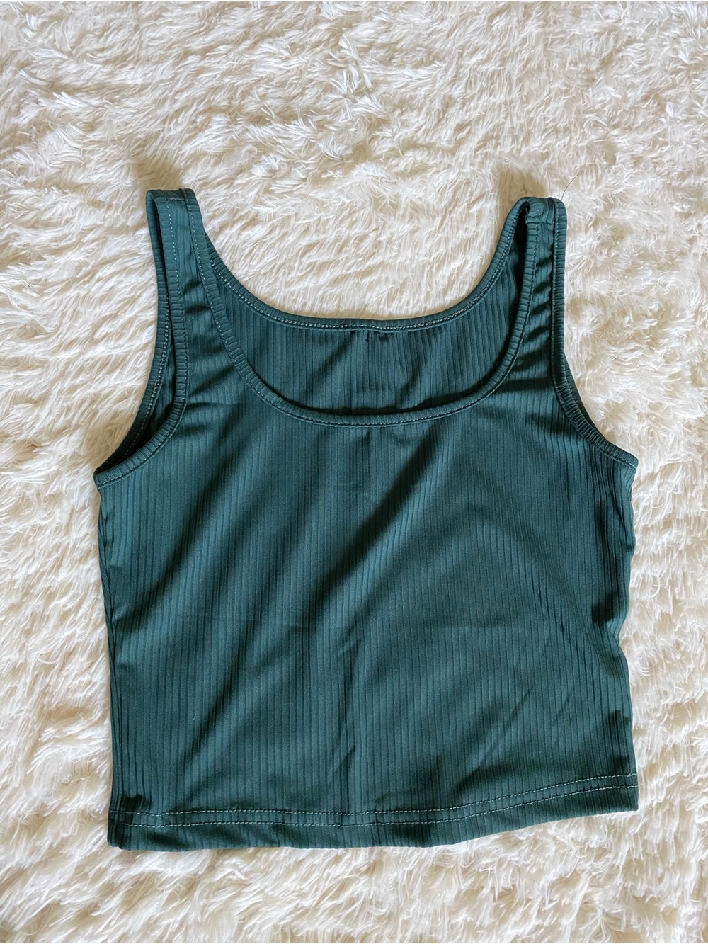 Women’s Ribbed Tank Top - Dark Green